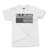 Protest T-Shirt with "Not My President" slogan and American flag graphic.