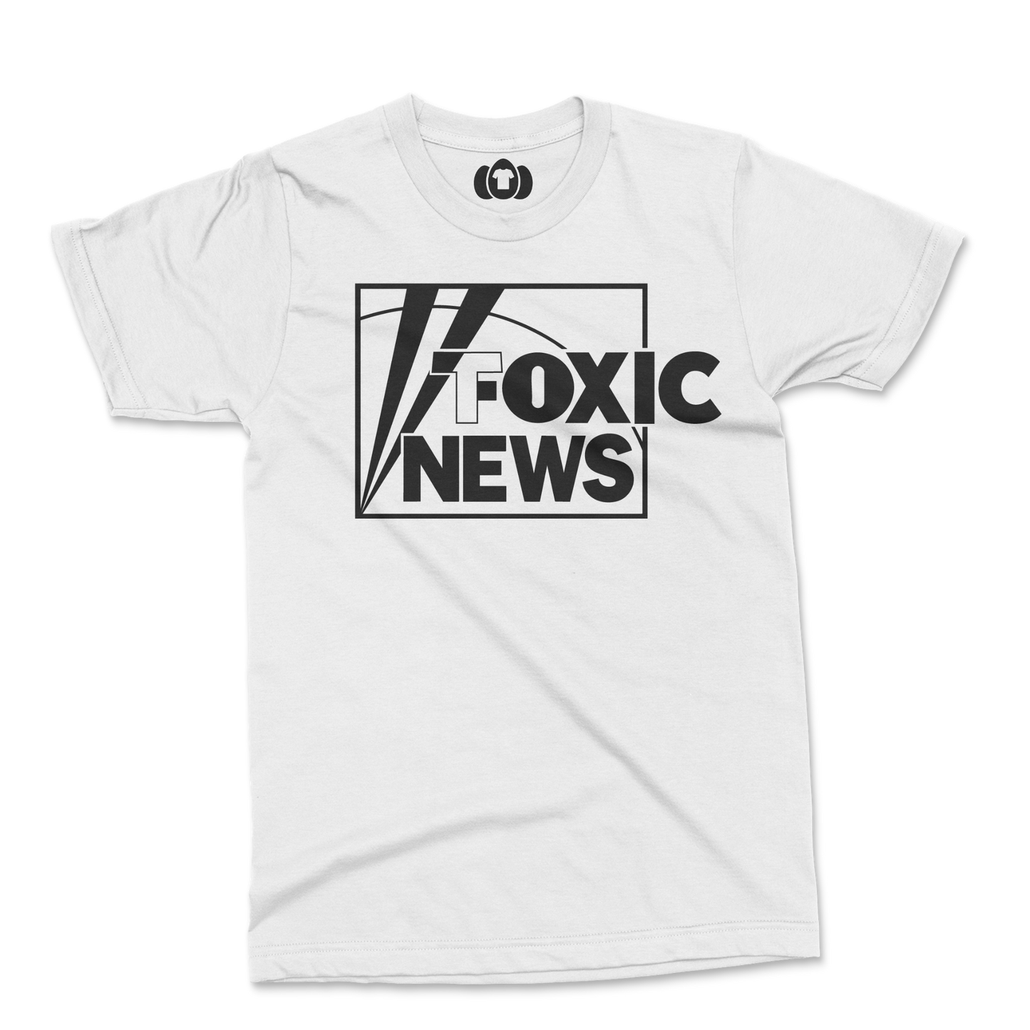 Protest T-Shirt with 'Toxic News' graphic, advocating truth and evidence.